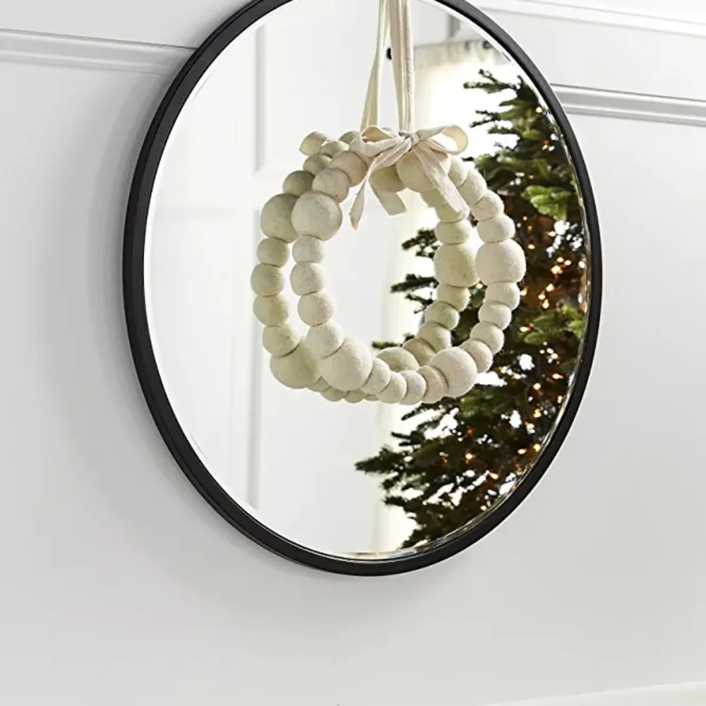 Mud Pie White Felt Pom Ball Wreath, 15